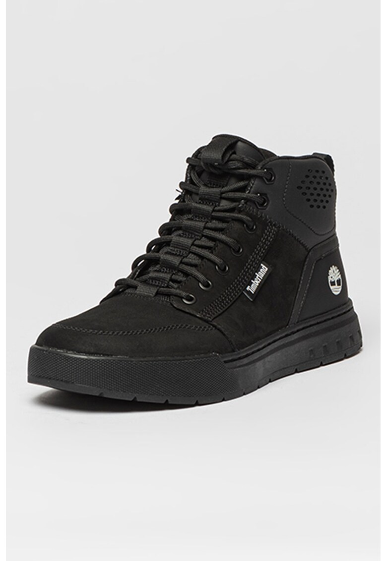 Pantofi sport mid-high de piele si piele intoarsa Maple