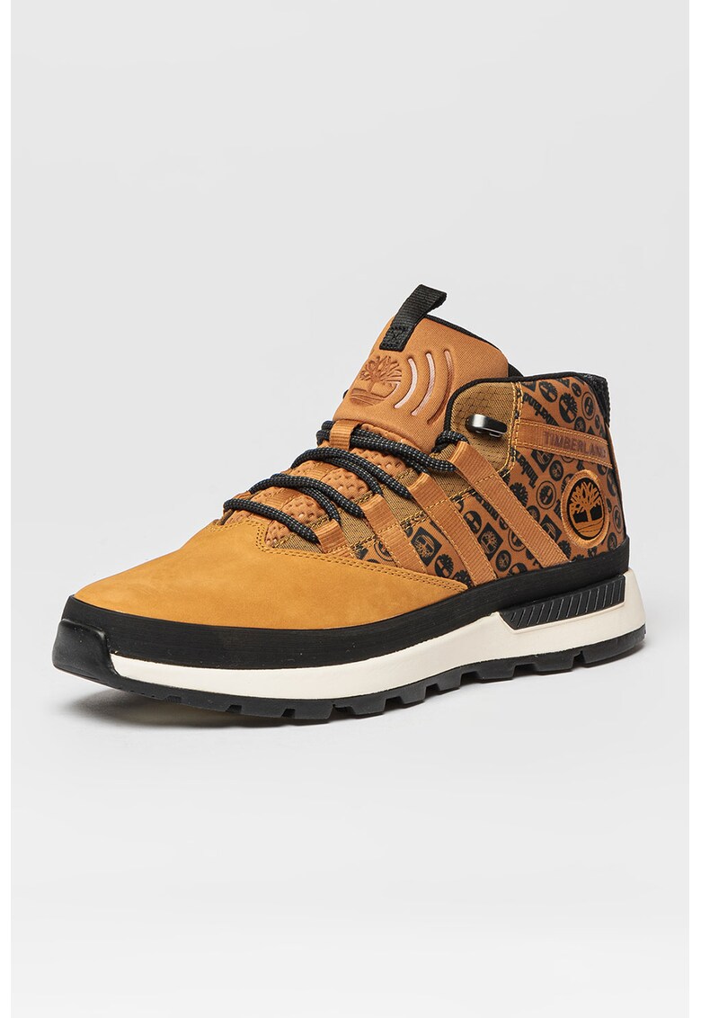 Pantofi sport de piele nabuc cu insertii textile Euro Trekker