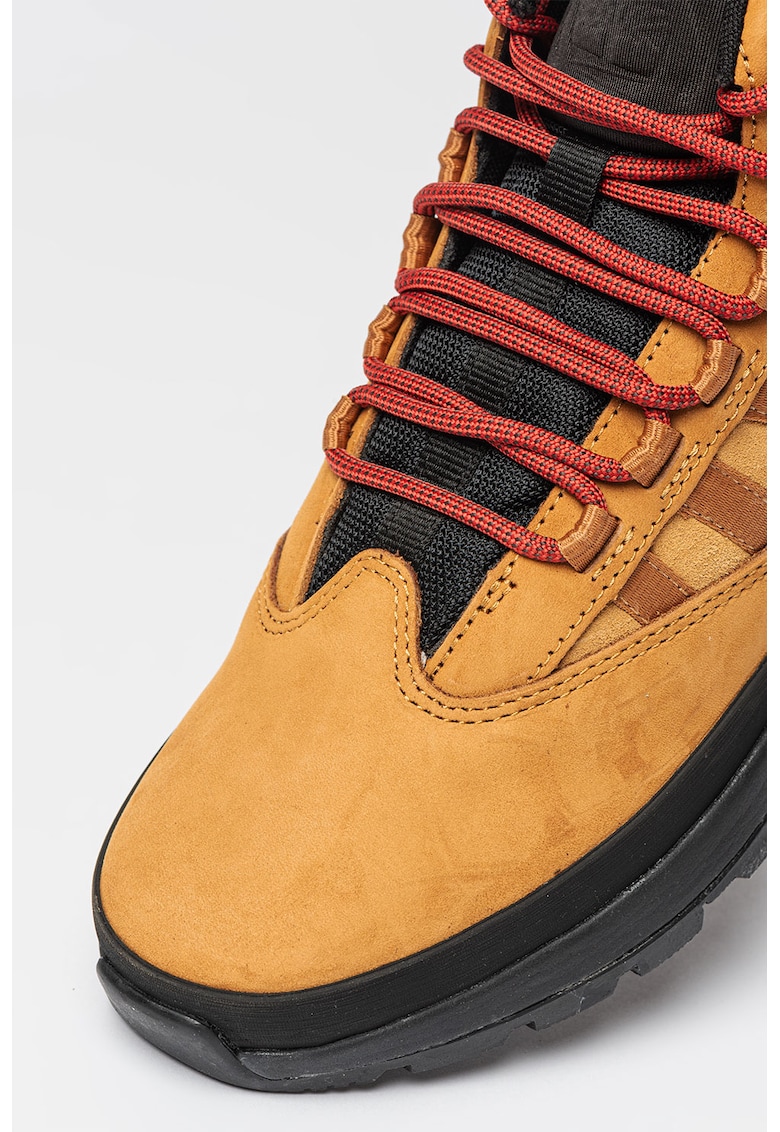 Pantofi sport mid-high de piele nabuc cu insertii textile si piele intoarsa Euro Trekker