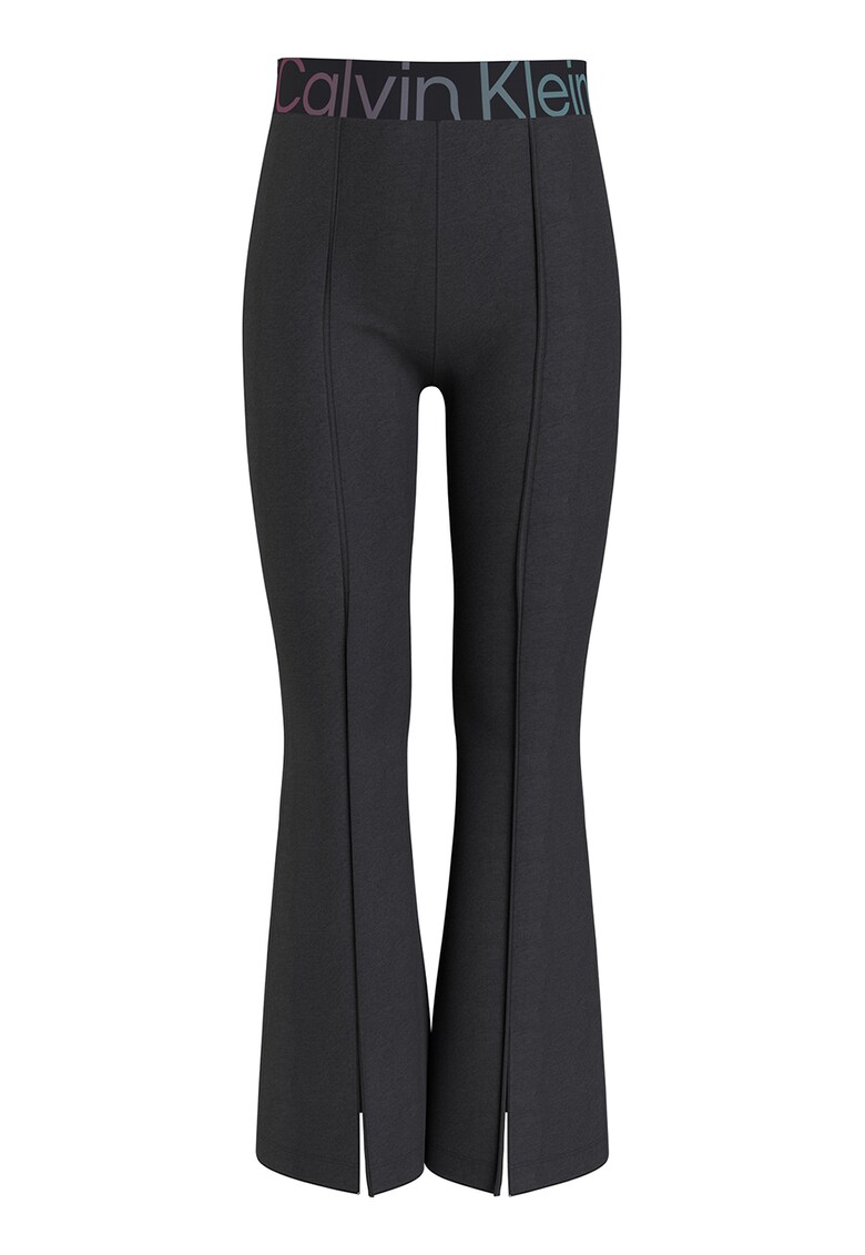 Pantaloni cu talie inalta si slituri frontale