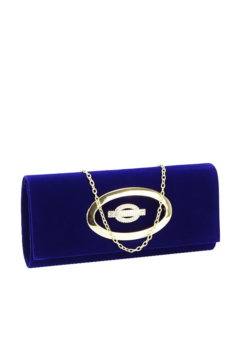 Geanta plic din catifea HY2068A 01 Albastru inchis Bleumarin