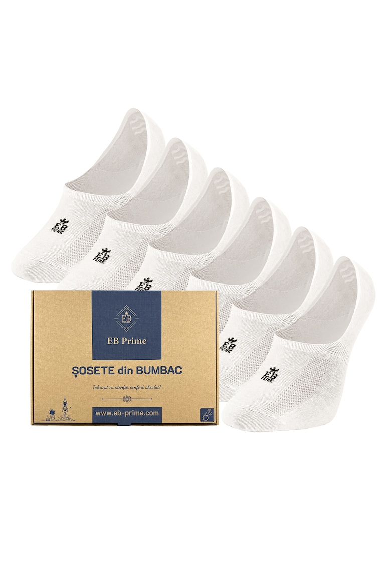 Set 6 perechi -  Sosete Talpici din Bumbac pieptanat pentru Barbati si Femei