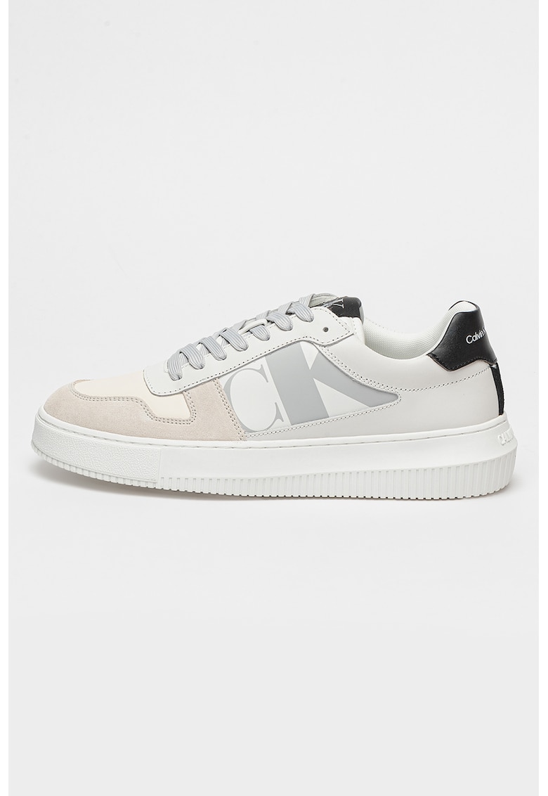 Pantofi sport de piele cu insertii de piele intoarsa