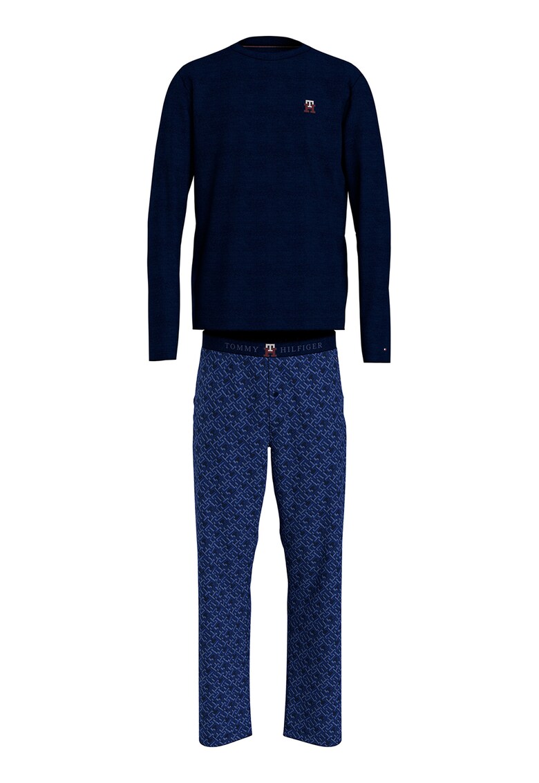 Pijama din bumbac cu pantaloni lungi