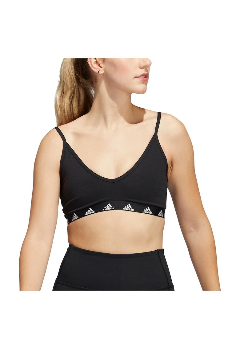 Sutien sport dama - Poliester/Bumbac/Elastan - Alb/Negru