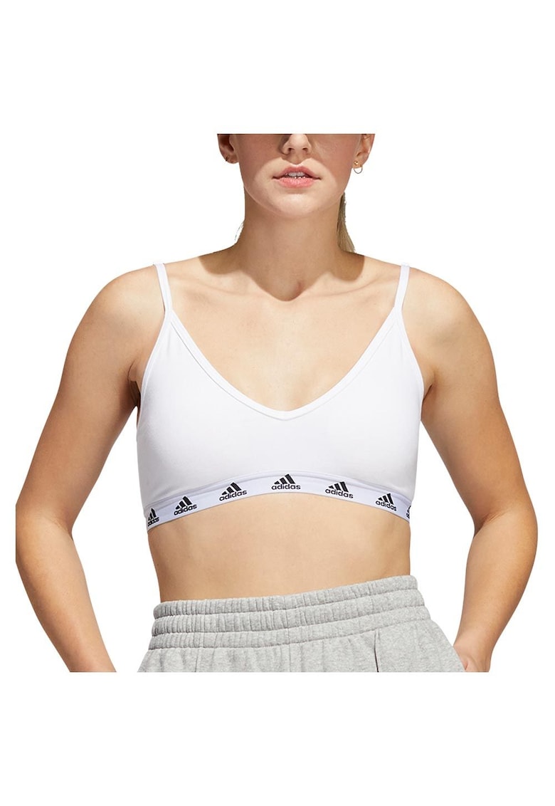 Sutien sport dama - Poliester/Bumbac/Elastan - Alb/Negru