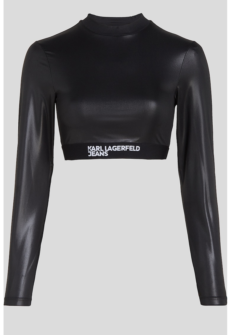 Bluza crop cu banda logo
