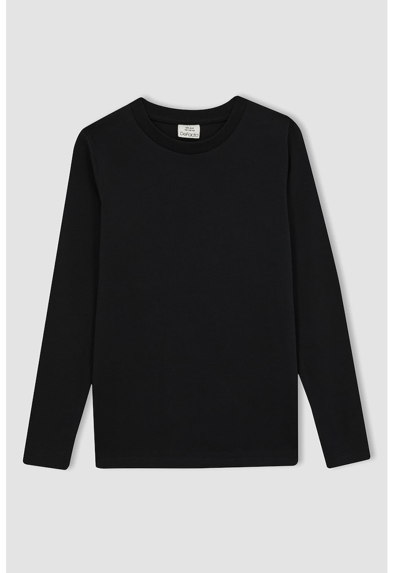 Bluza de bumbac cu decolteu la baza gatului