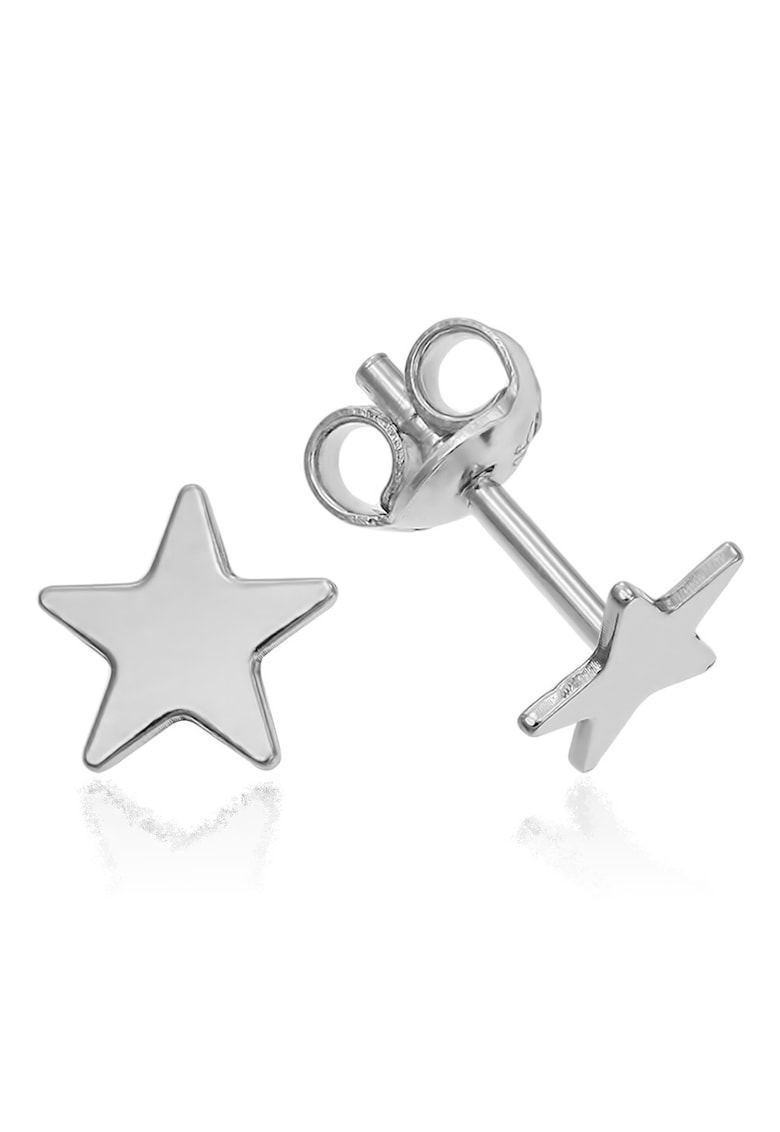 Cercei Argint 925 placat cu rodiu Star 6mm Surub