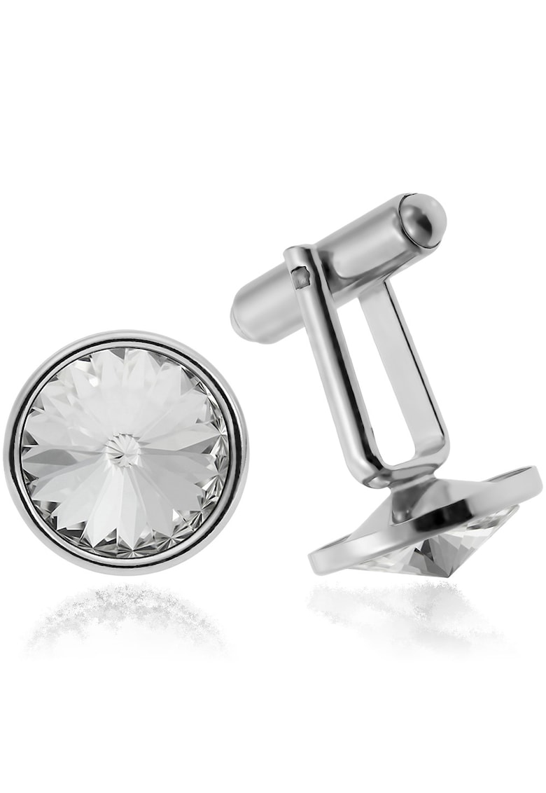 Butoni Argint 925 placat cu rodiu cu cristale Swarovski® Rivoli 12mm