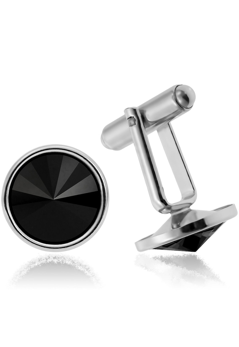 Butoni Argint 925 placat cu rodiu cu cristale Swarovski® Rivoli 12mm