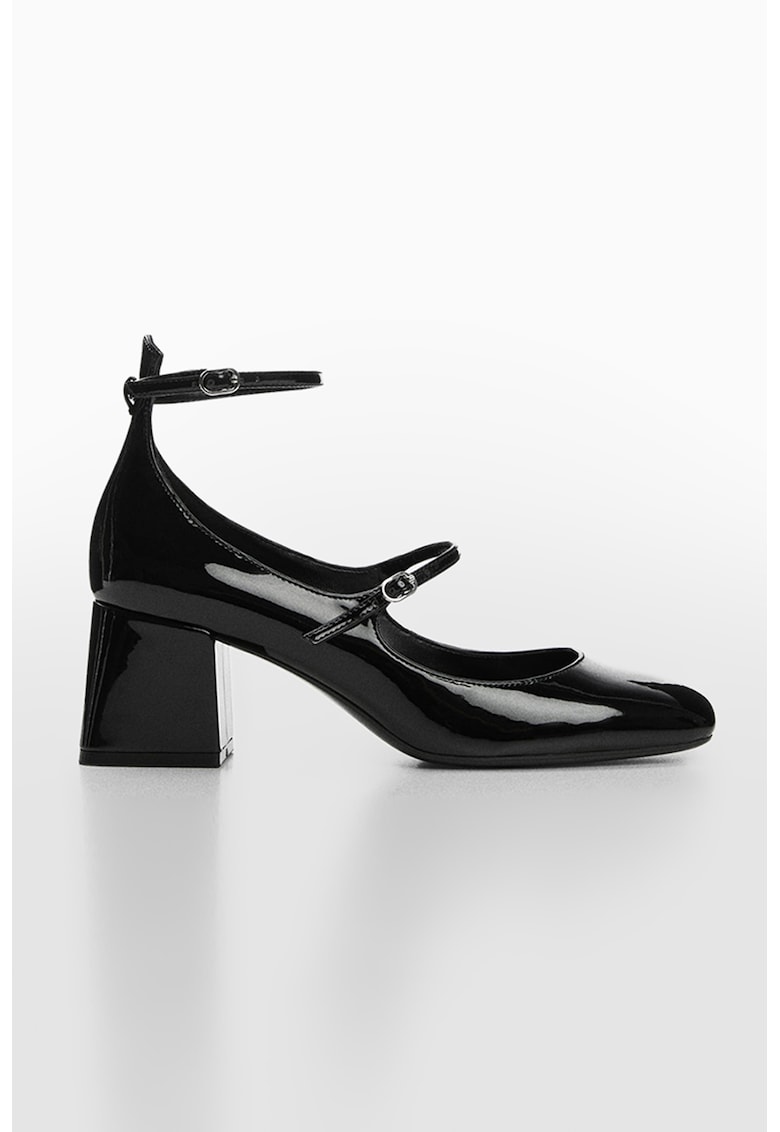 Pantofi de piele ecologica cu aspect lacuit Pipi