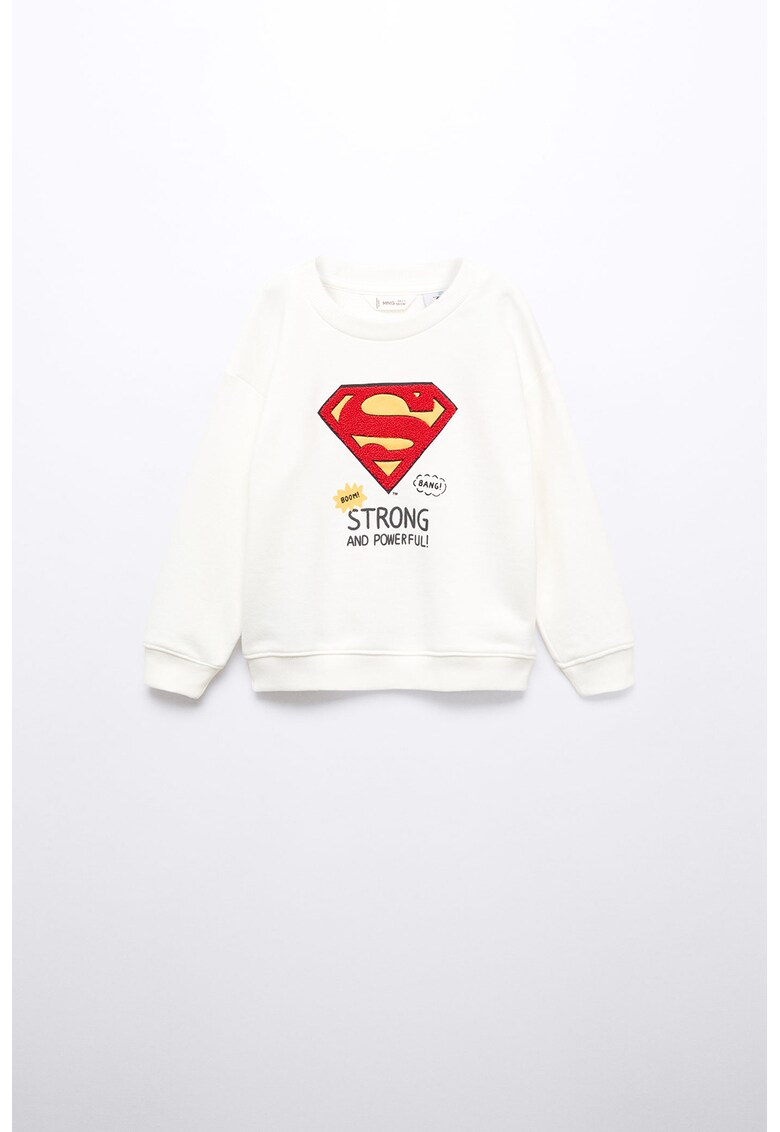 Bluza sport cu logo din material terry superman