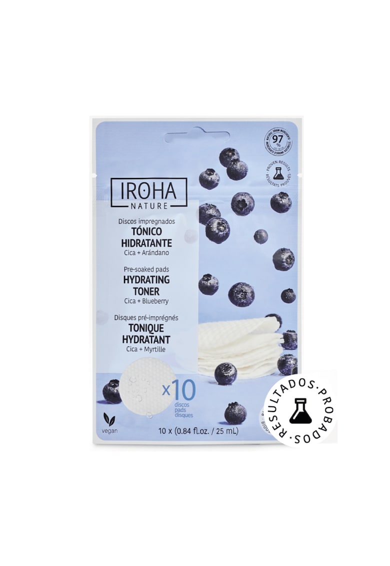 Dischete hidratante pentru fata cu afine -  10 bucati