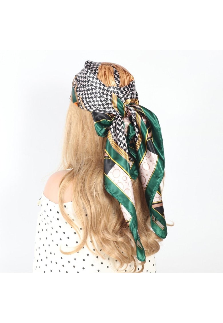 Esarfa verde - patrata - cu imprimeu - Fritsa C3 -