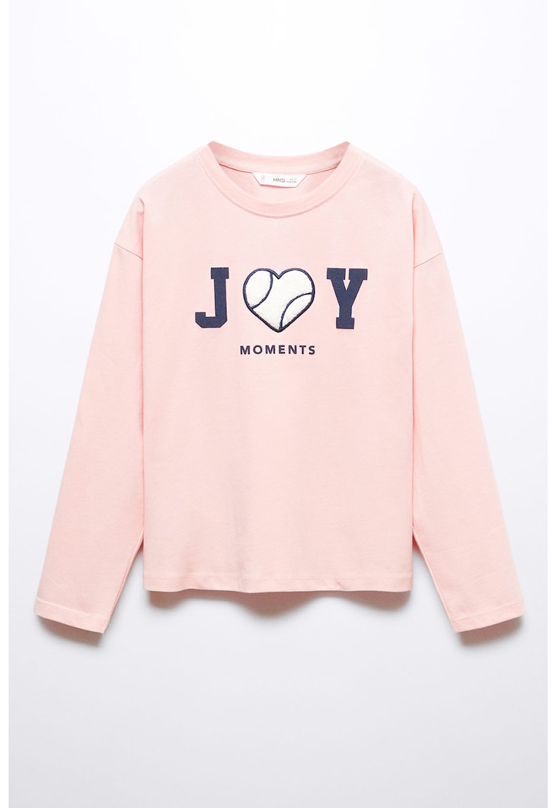 Bluza de bumbac cu imprimeu text Joy