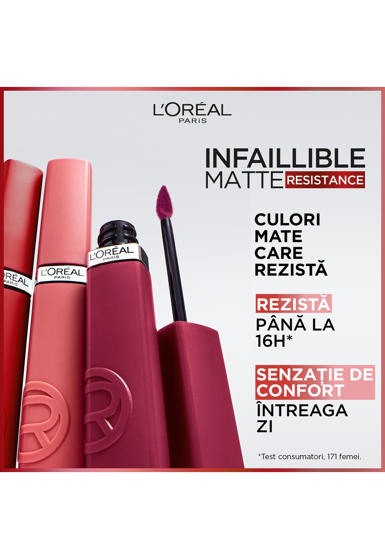 Ruj lichid mat - rezistent la transfer infaillible matte resistance 400 spill the tea - 5 ml