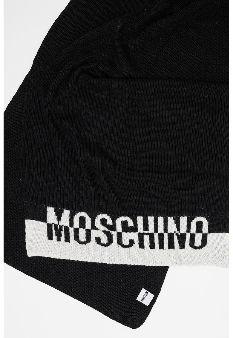 Moschino Fular cu logo contrastant