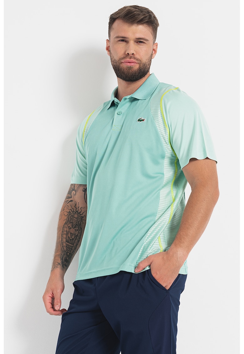 Tricou polo cu insertii de plasa