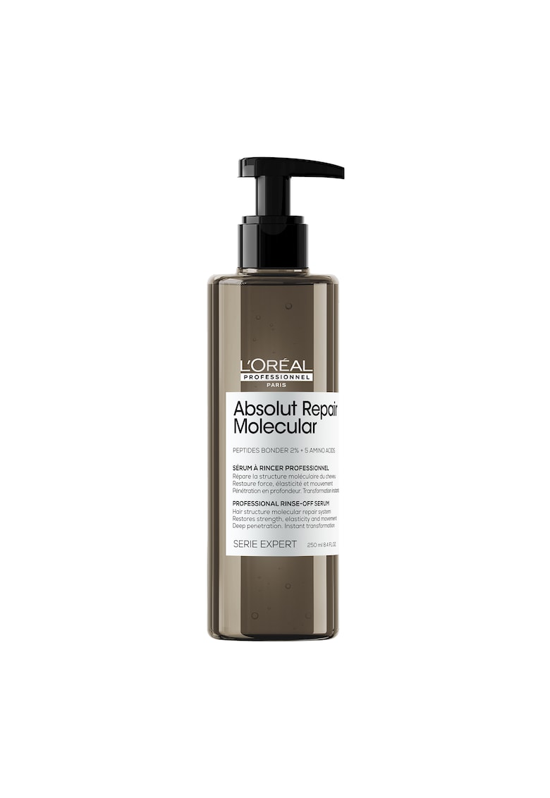 Serum profesional pentru par deteriorat L’Oreal Professionnel Serie Expert Absolut Repair Molecular - care necesita clatire - formulat cu legaturi peptidice si 5 aminoacizi - repara structura macromoleculara a parului - 250 ml