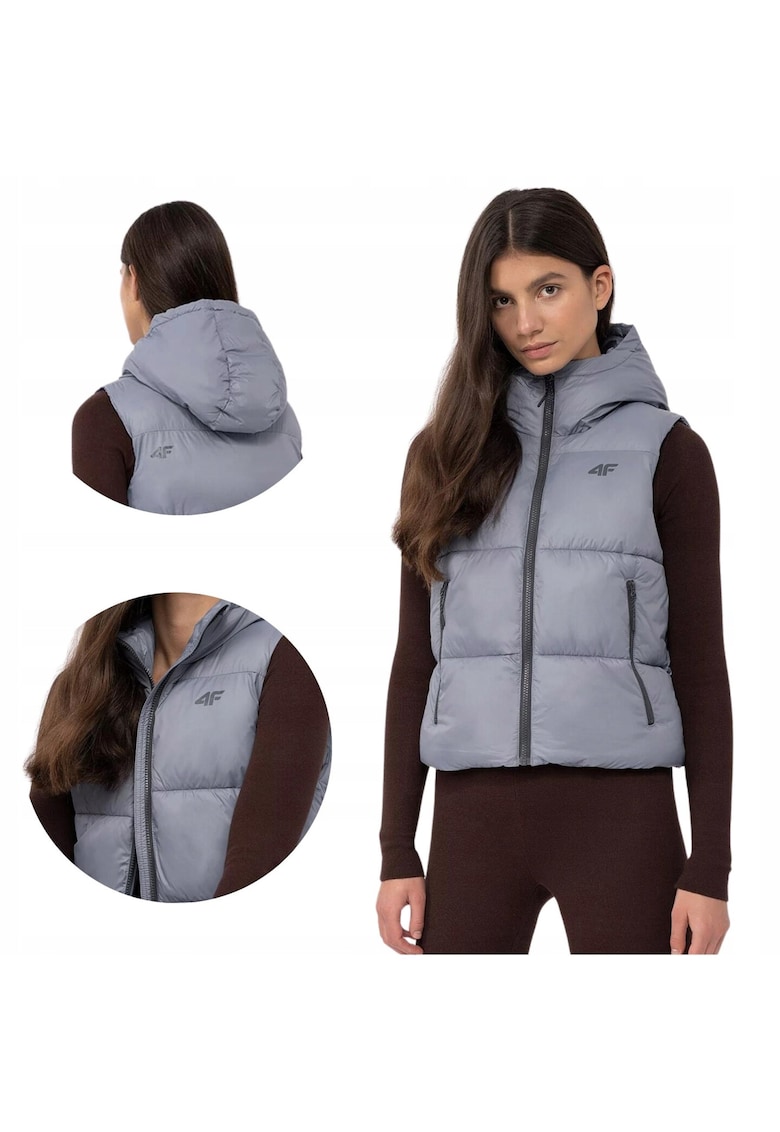 Vesta dama din poliester - Gri inchis -