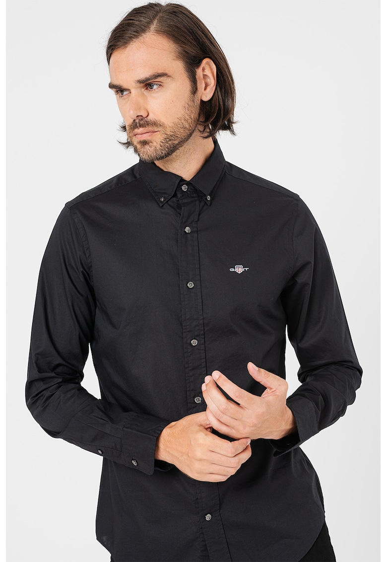 Camasa slim fit cu guler fixat cu nasturi