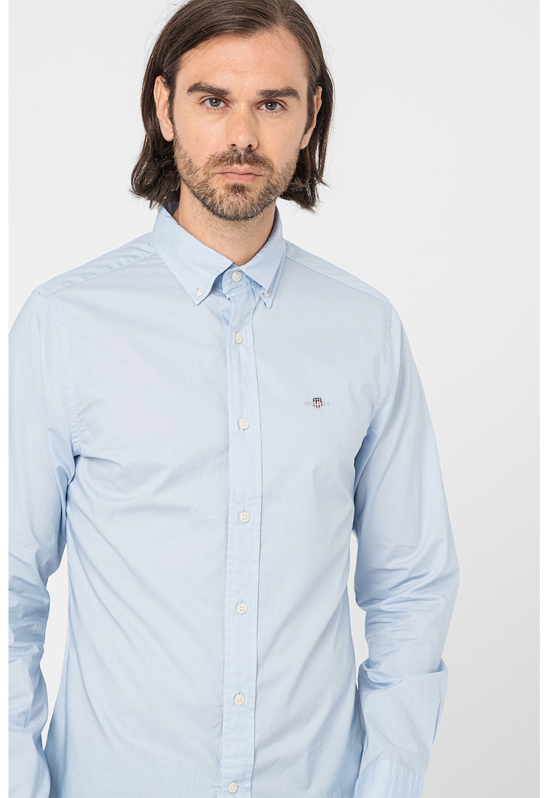 Camasa slim fit cu guler fixat cu nasturi