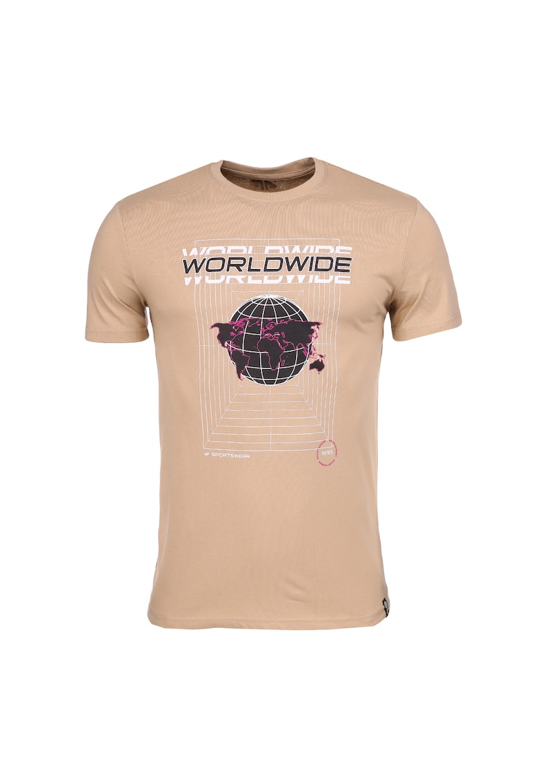 Tricou sport - Bumbac - Crem -