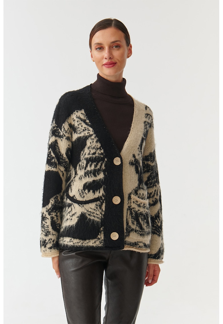 Cardigan supradimensionat cu model