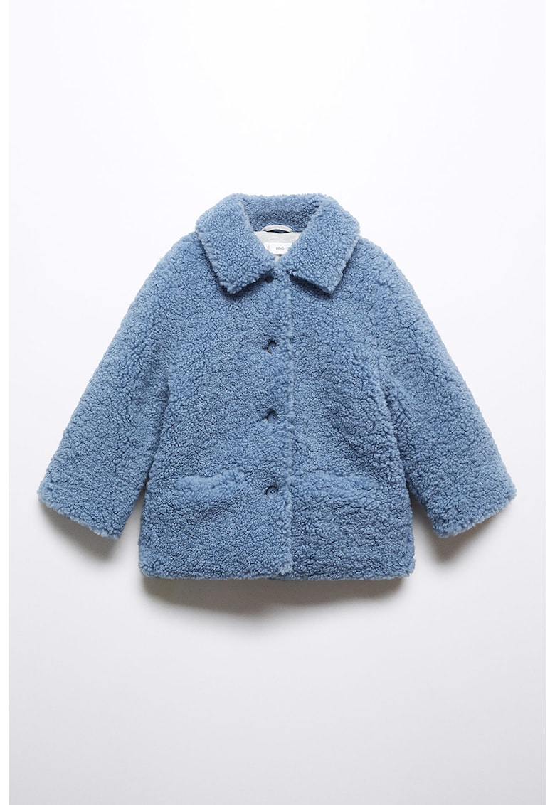 Haina din blana shearling sintetica Bleu