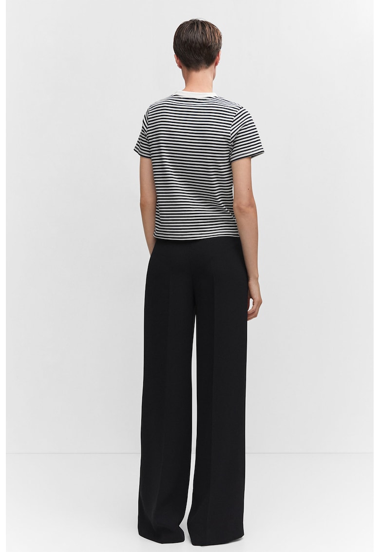 Tricou cu decolteu la baza gatului si model in dungi Rayac