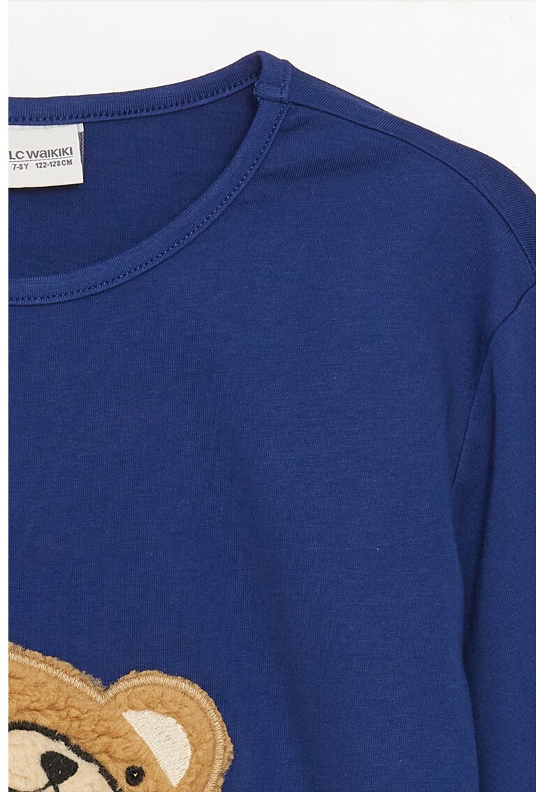 Bluza cu imprimeu si detaliu texturat