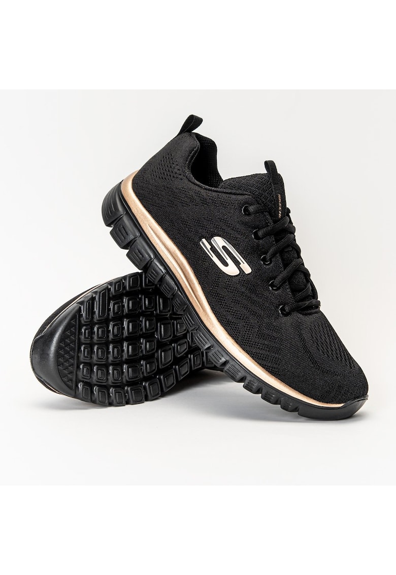 Pantofi sport dama Graceful Get Connected - Negru/Auriu - - Negru/Auriu