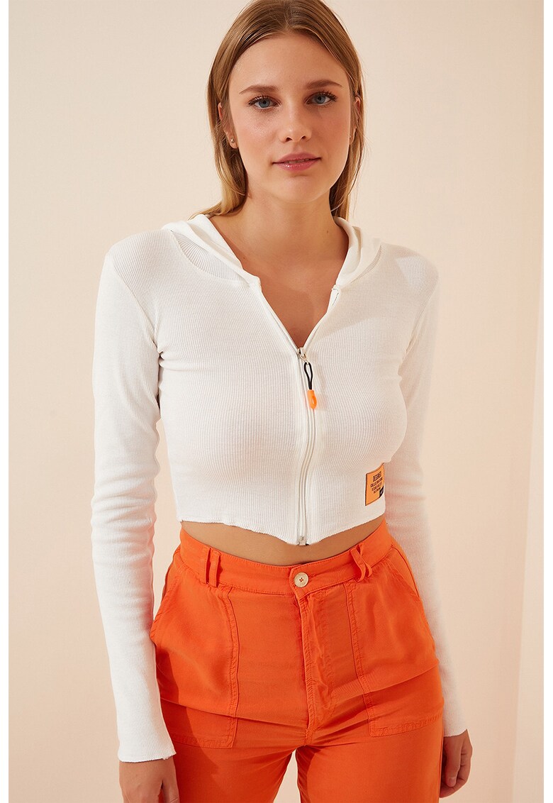 Hanorac crop slim fit