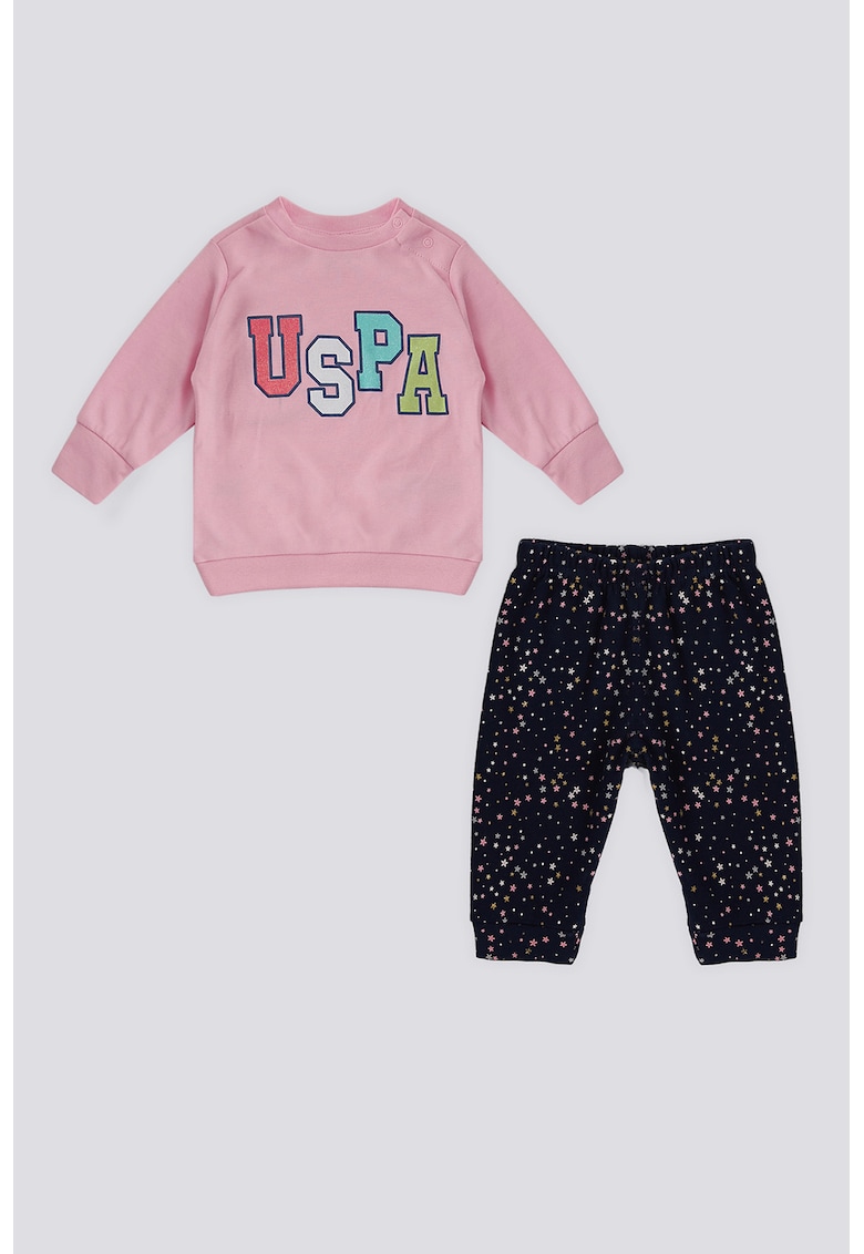 Set de bluza sport cu imprimeu si pantaloni - 2 piese