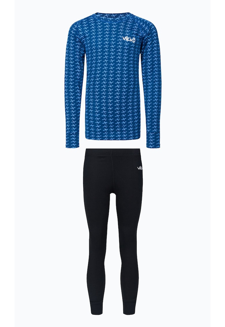 Costum termoactiv pentru copii - Nino - Poliester - Albastru - Negru