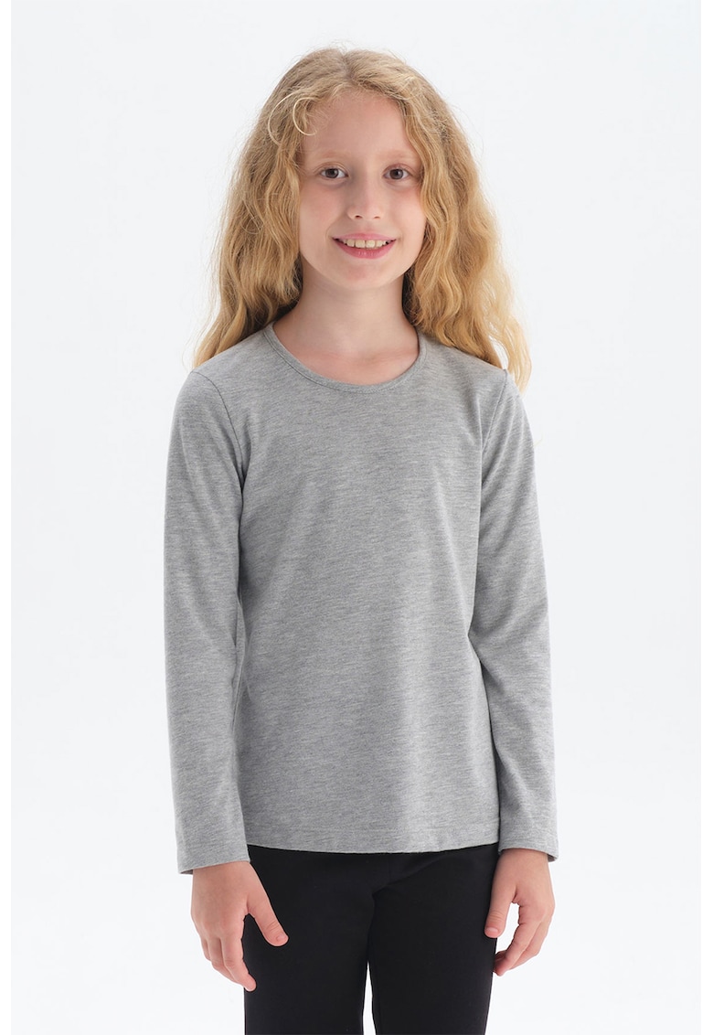 Bluza din bumbac cu decolteu rotund