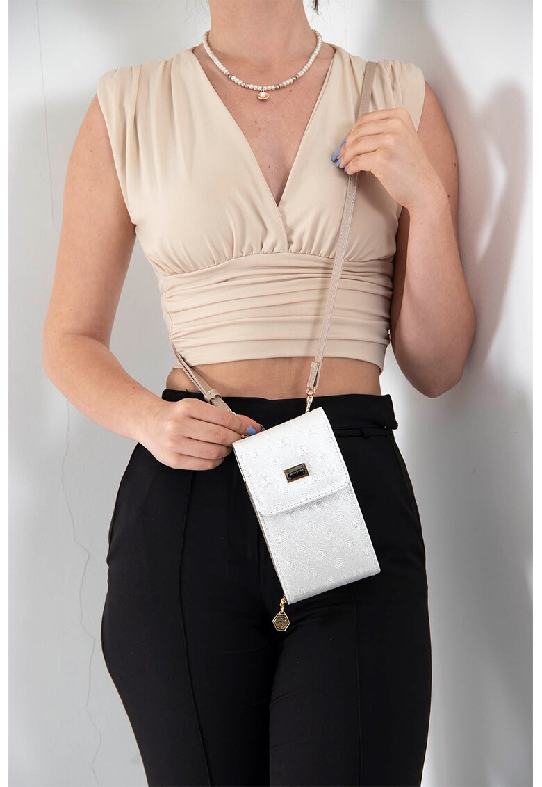 Geanta crossbody de piele ecologica cu model texturat