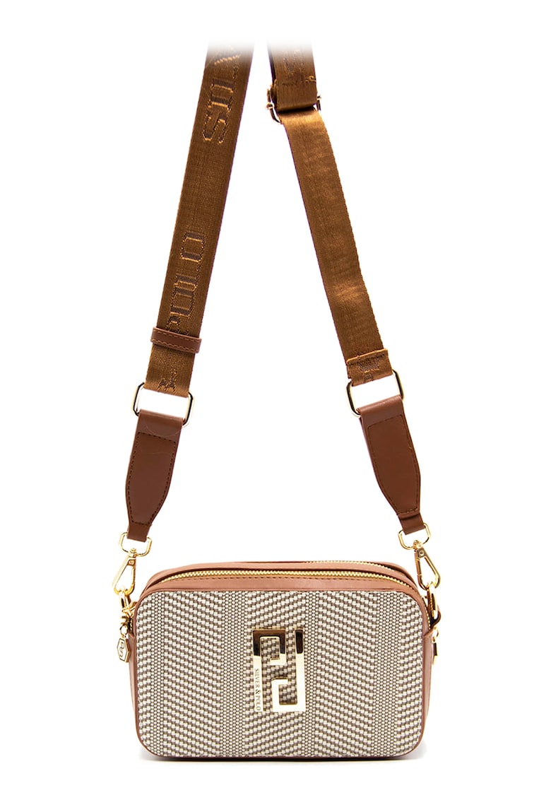 Geanta crossbody cu model tesut