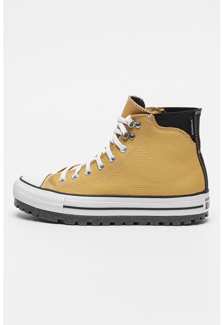 Tenisi unisex impermeabili din piele Chuck Taylor All Star City - Galben mustar