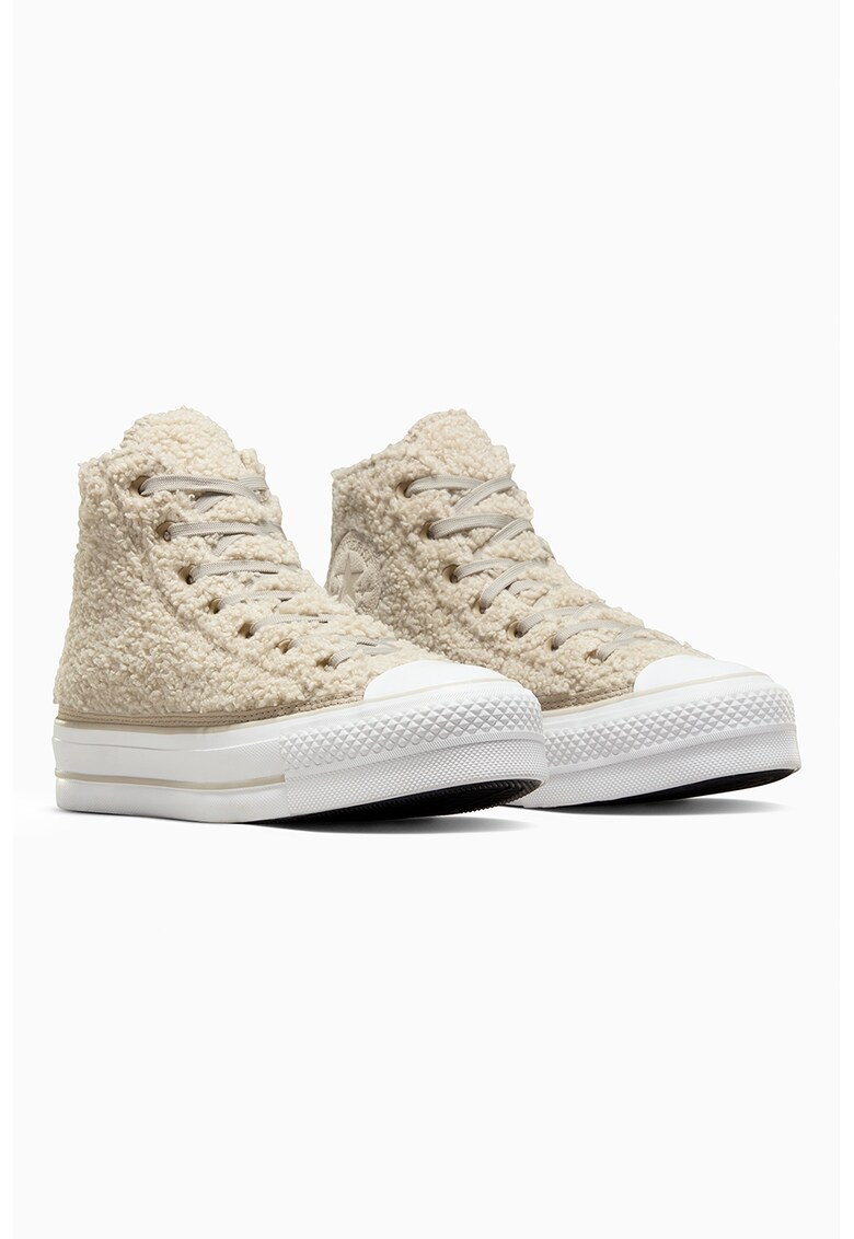 Tenisi high-top de blana shearling sintetica Chuck Taylor All Star Lift