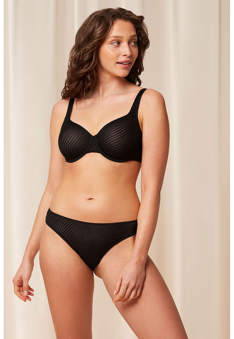 Sutien cu aspect texturat Harmony - Negru