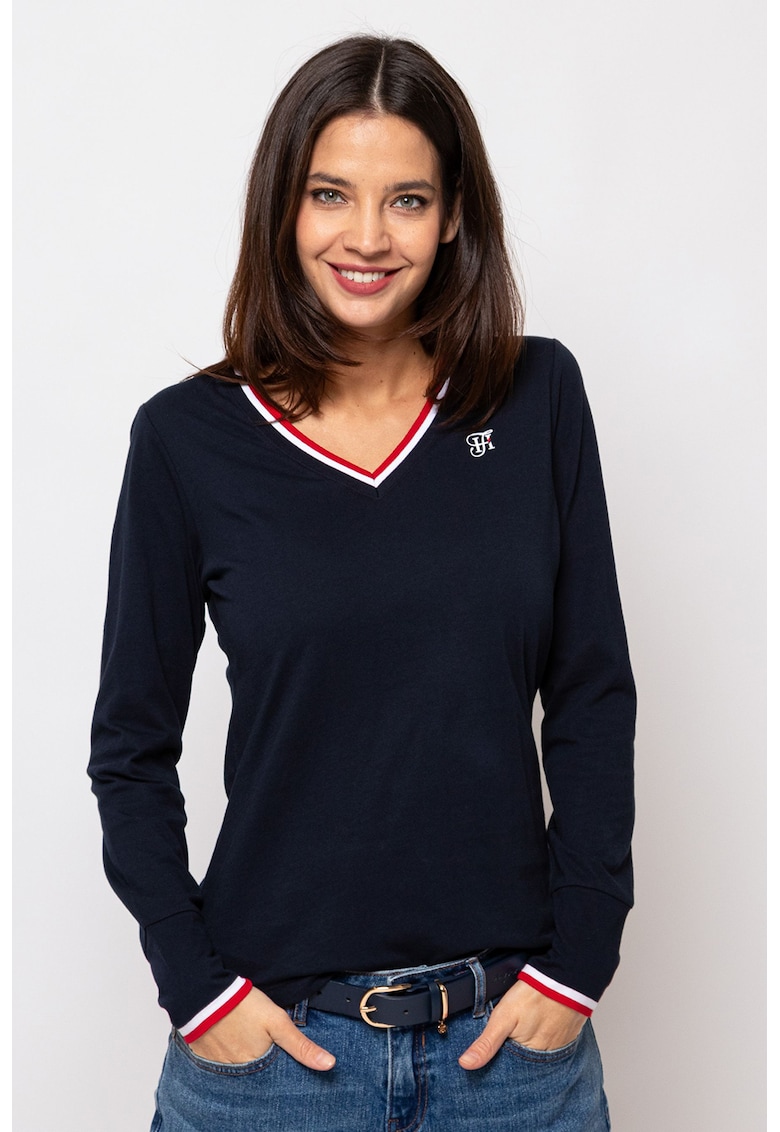 Bluza din bumbac cu decolteu in V Cesmay