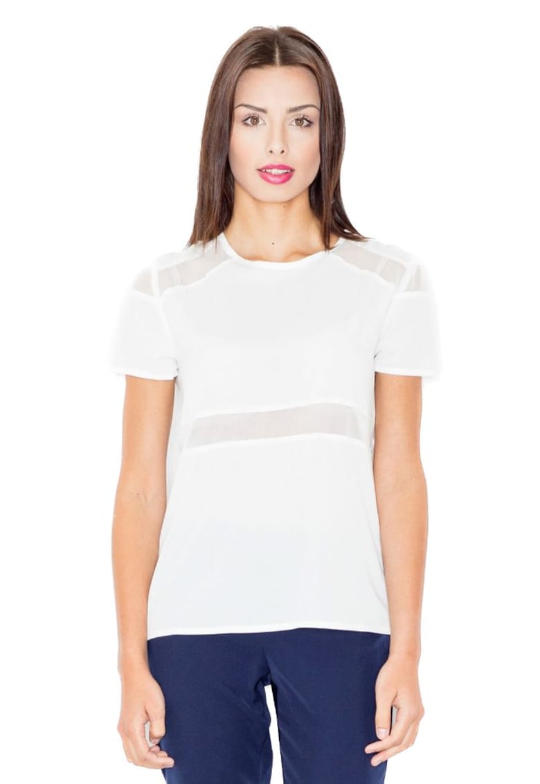 Tricou dama cu maneca scurta Isone M468 ecru - Alb