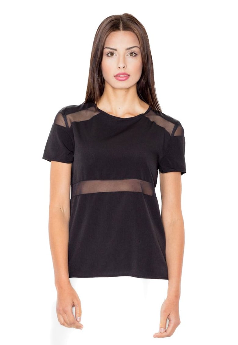 Tricou dama cu maneca scurta Isone M468 negru - Negru