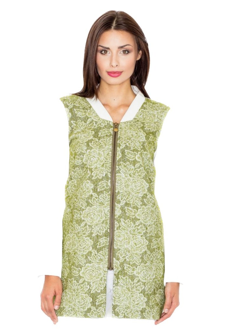 Geaca de dama din lana Yes M513 verde