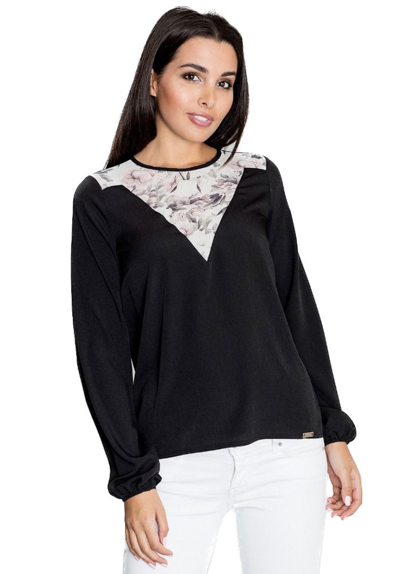 Tricou cu mânecă lungă pentru femei Guibeth M549 negru