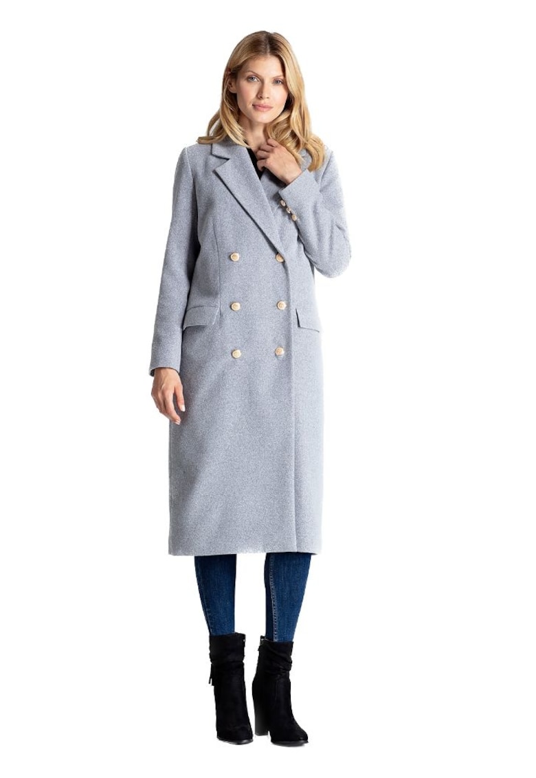 Geaca de dama din lana Saberis M681 gri