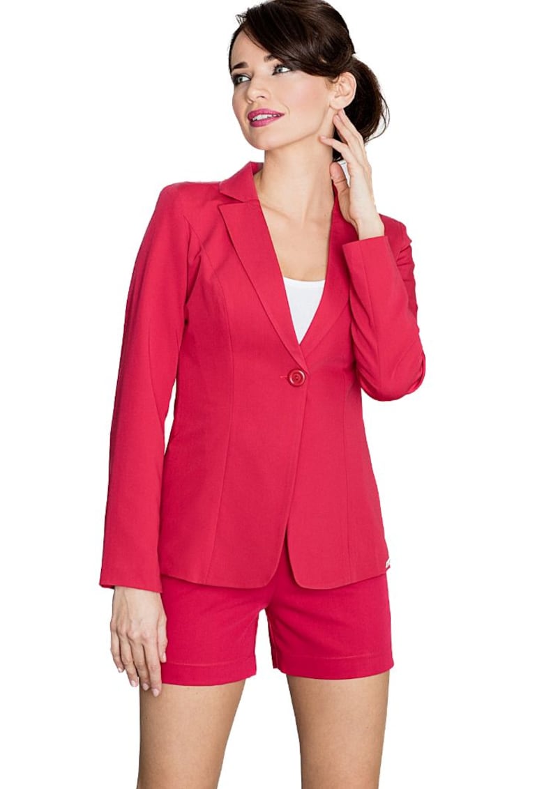 Jachetă formală pentru femei Ywairvudd K201 roșu