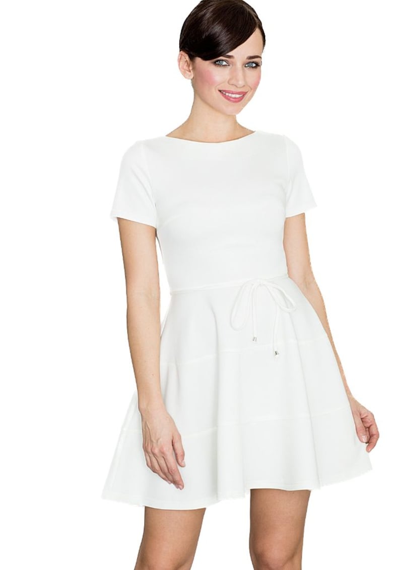 Rochie mini dama Condwivere K090 ecru - Alb